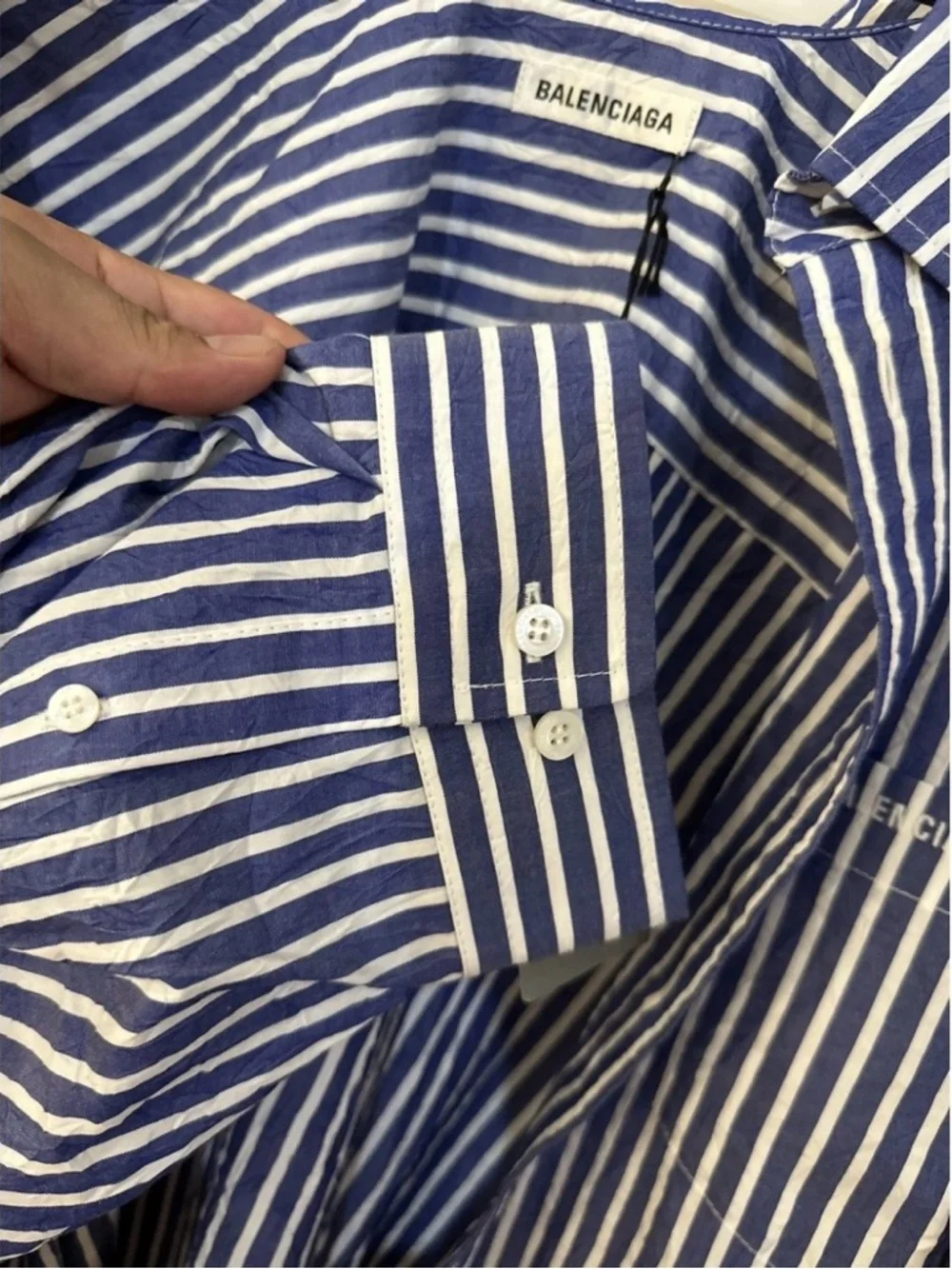 NWT Balenciaga Unisex Oversized Stripped Poplin Shirt Runway Size 3 $1,350 Auth - Picture 10 of 12